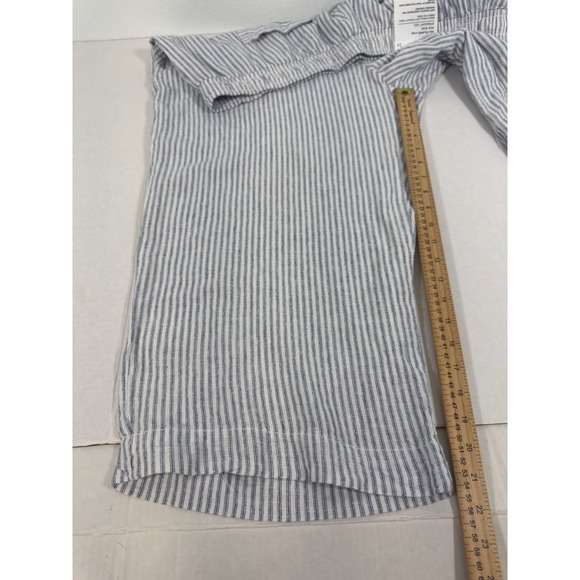 Westbound Woman The Island Crop Blue White Striped Pants Linen  2X Boho Nautical - Picture 8 of 10
